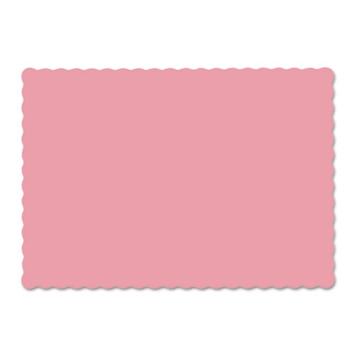 Picture of Solid Color Scalloped Edge Placemats, 9.5 X 13.5, Dusty Rose, 1000/carton
