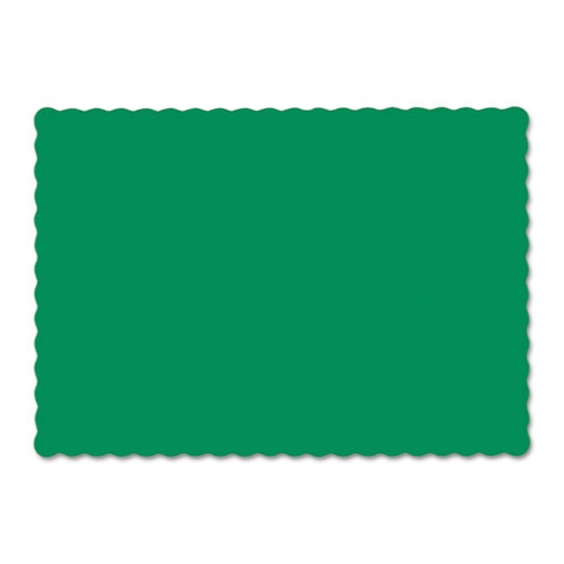 Picture of Solid Color Scalloped Edge Placemats, 9.5 X 13.5, Jade, 1,000/carton