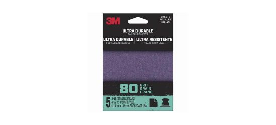 Picture of 3M 1/4SHT5PK80 1/4SHT SANDPAPER 80GRIT (EA)