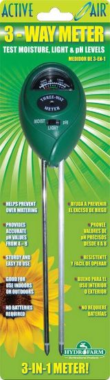 Picture of HAWTHORNE HYDROPONICS LLC MGMLP1 MOIST LGT PH 3-WAY METER (EA)