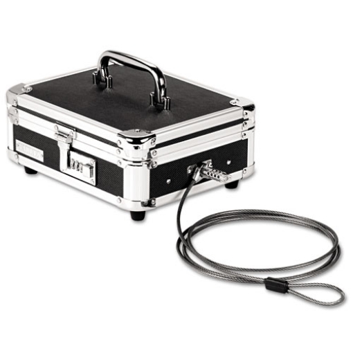 Picture of Locking Cast Box With Tumbler Lock, 10 X 8.75 X 5, Plastic; Steel, Black And Chrome