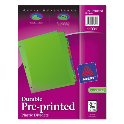 Picture of AVERY PROD 11331 INDEX,DIVR,MTHS,8.5X11,TR (ST-12-EA)