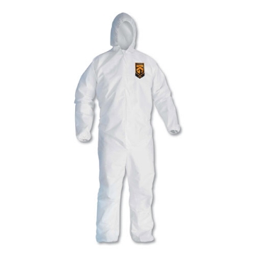 Picture of A30 Elastic-Back and Cuff Hooded Coveralls, X-Large, White, 25/Carton