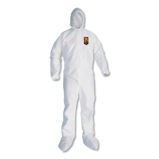 Picture of A20 Elastic Back And Ankle Hood And Boot Coveralls, 2x-Large, White, 24/carton