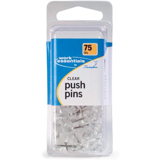 Picture of Swingline S7071760 PUSH PINS CLEAR 75CT (PK-4-EA)