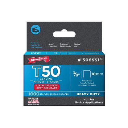 Picture of ARROW FASTENER CO LLC 506SS1 STAPLE T50 SS 3/8"1000PK (EA)