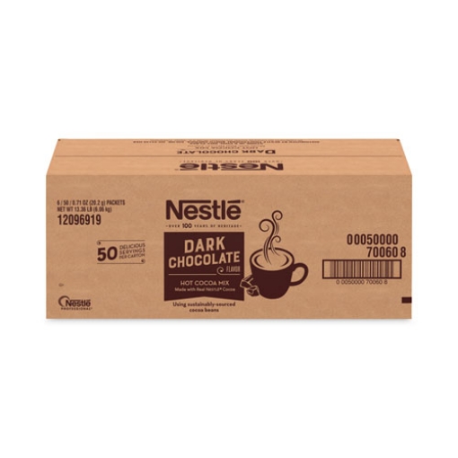 Picture of Hot Cocoa Mix, Dark Chocolate, 0.71 Packets, 50 Packets/Box, 6 Boxes/Carton