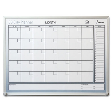 Picture of 7520012239896 SKILCRAFT Quartet Dry Erase 30-Day Planner, 36 x 24, White Surface, Aluminum Frame
