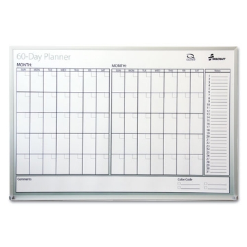 Picture of 7520012239897 SKILCRAFT Quartet Dry Erase 60-Day Planner, 36 x 24, White Surface, Aluminum Frame