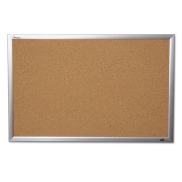 Picture of 7195014840005 SKILCRAFT Quartet Cork Board, 24 x 36, Tan Surface, Anodized Aluminum Frame