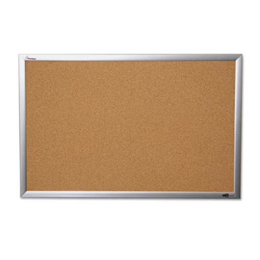 Picture of 7195014840010 SKILCRAFT Quartet Cork Board, 48 x 36, Tan Surface, Silver Anodized Aluminum Frame