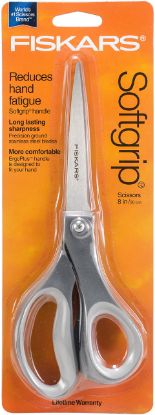 Picture of Fiskars Corporation 116000-1005 SCISSORS,8IN,BNT,SFTGP,GY (EA)