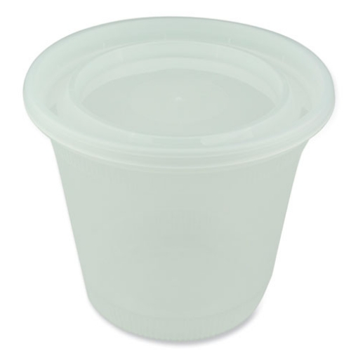 Picture of newspring delitainer microwavable container, 32 oz, 5.5 x 5.5 x 4.9, clear, plastic, 200/carton