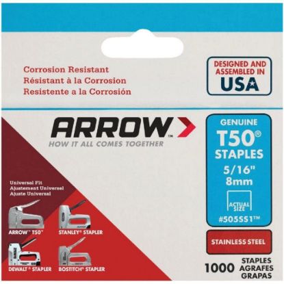 Picture of ARROW FASTENER CO LLC 505SS1 STAPLE 5/16" T50 STNLS (PK-5-EA)
