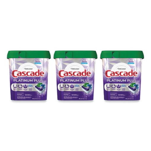 Picture of Platinum Plus ActionPacs Dishwasher Detergent Pods, Fresh Scent, 28.4 oz Tub, 52/Tub, 3 Tubs/Carton