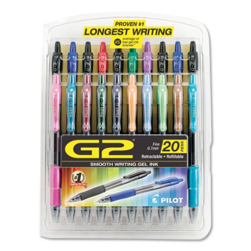Picture of G2 Premium Gel Pen, Retractable, Fine 0.7 Mm, Assorted Ink And Barrel Colors, 20/pack