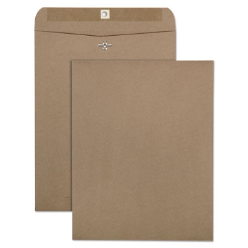Picture of Recycled Brown Kraft Clasp Envelope, #97, Square Flap, Clasp/Gummed Closure, 10 x 13, Brown Kraft, 100/Box