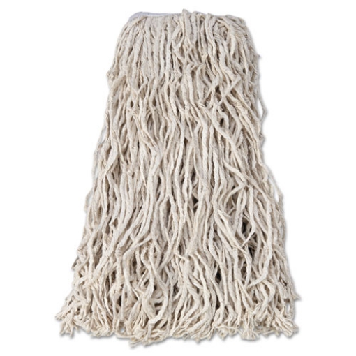 Picture of Economy Cut-End Cotton Wet Mop Head, 24oz, 1" Band, White, 12/carton