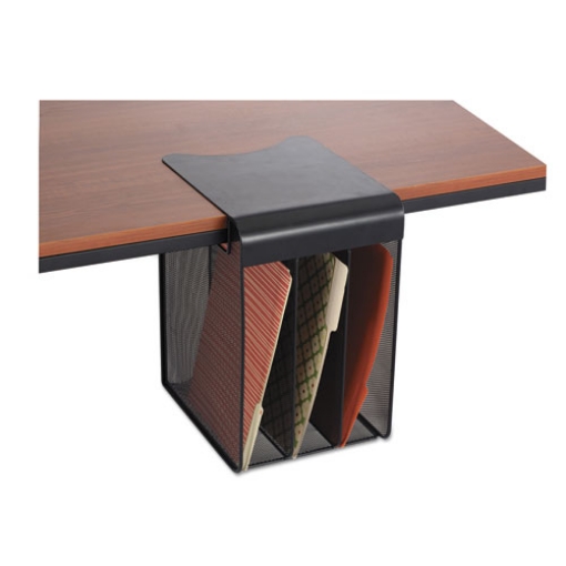 Picture of Onyx Hanging Organizer, Solid Top Vertical, 3 Compartments, Steel Mesh, 14.75 x 11.75 x 9.25, Black