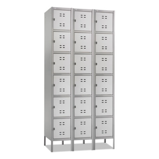 Picture of Three-Column Box Locker, 36w X 18d X 78h, Two-Tone Gray