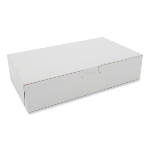 Picture of White One-Piece Non-Window Bakery Boxes, 10 x 6 x 2.25, White, Paper, 250/Carton