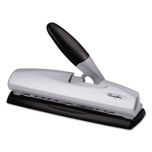 Picture of 20-Sheet Lighttouch Desktop Two- To Seven-Hole Punch, 9/32" Holes, Silver/black