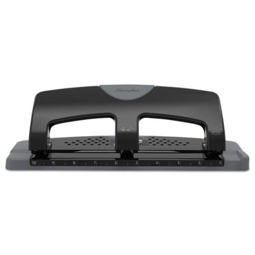 Picture of 20-Sheet Smarttouch Three-Hole Punch, 9/32" Holes, Black/gray