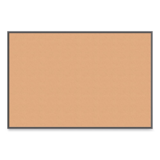 Picture of Cork Bulletin Board with Black Aluminum Frame, 70 x 47, Tan Surface