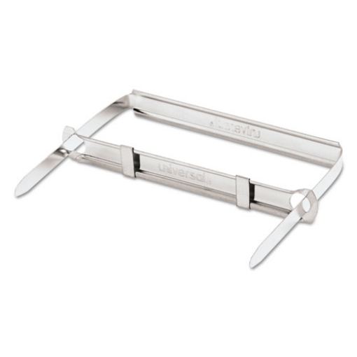 Picture of Two-Piece Two-Prong Paper Fastener Base and Compressor Sets, 2" Capacity, 2.75" Center to Center, Silver, 50/Box