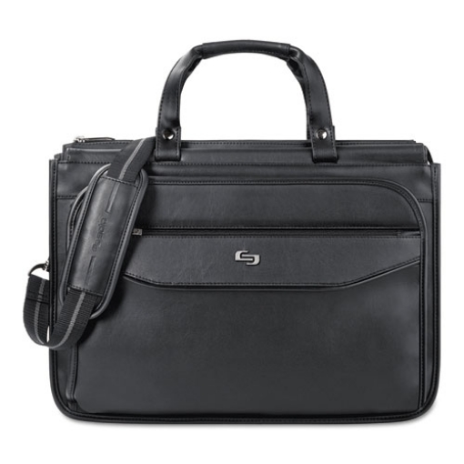 Picture of Harrison Briefcase, Fits Devices Up to 15.6", Vinyl, 16.75 x 7.75 x 12, Black