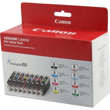 Picture of Canon 0620B015 (CLI-8, Canon 8) Color Inkjet Cartridge (8 pack)