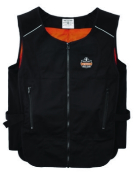 Picture of Chill-Its 6255 Lightweight Phase Change Cooling Vest, Cotton/Polyester, 2X-Large/3X-Large, Black, Ships in 1-3 Business Days