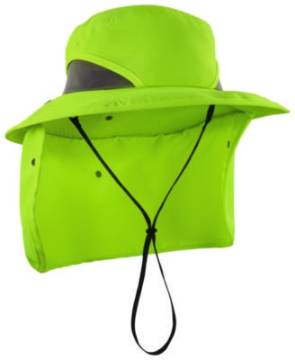 Picture of Chill-Its 8934 Ranger Hat with Neck Shade, Microfiber/Polyester, Small/Medium, Lime, Ships in 1-3 Business Days