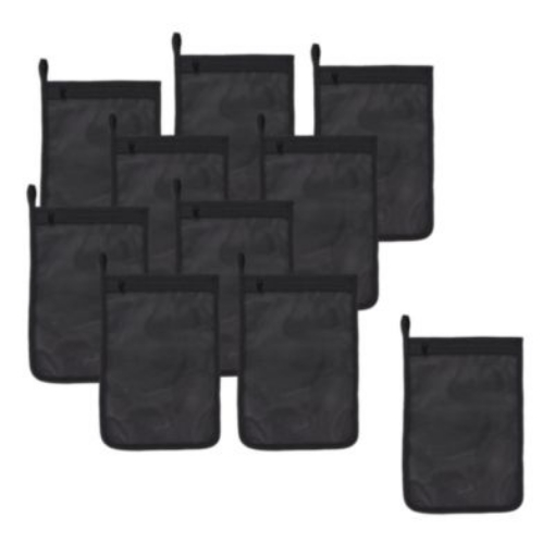 Picture of Arsenal 5718 Zippered Mesh Wash Bag, 8 x 10, Polyester, Black, 10/Pack, Ships in 1-3 Business Days