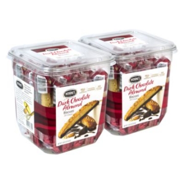 Picture of Biscotti, Dark Chocolate Almond, 0.88 oz Packet, 25/Tub, 2 Tubs/Carton, Ships in 1-3 Business Days