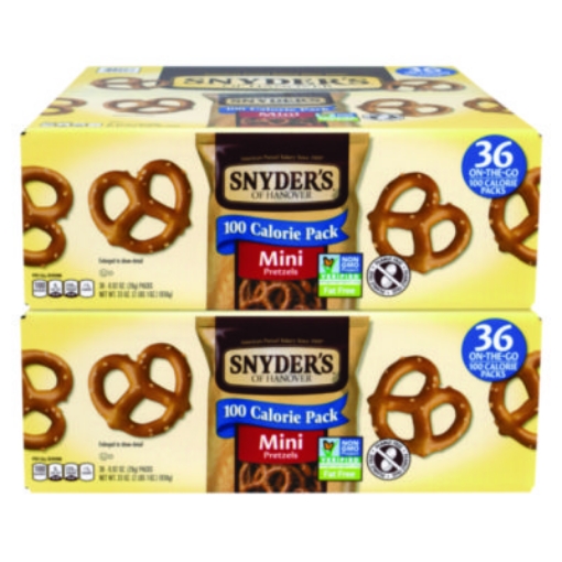 Picture of Mini Pretzels. 0.92 oz Pack, 36 Packs/Box, 2 Boxes/Carton, Ships in 1-3 Business Days