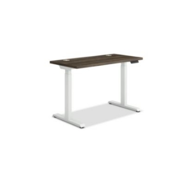 Picture of Coordinate Height Adjustable Desk Bundle 2-Stage,46 x 22 x 27.75 to 47, Florence Walnut\Designer White,Ships in 7-10 Bus Days