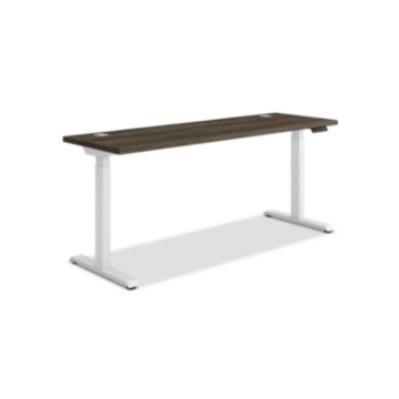 Picture of Coordinate Height Adjustable Desk Bundle 2-Stage,70 x 22 x 27.75 to 47, Florence Walnut\Designer White,Ships in 7-10 Bus Days
