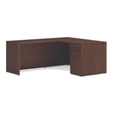 Picture of Mod L-Station Single Pedestal Desk Bundle, 60" x 72" x 29", Sepia Walnut, Ships in 7-10 Business Days