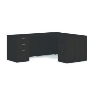 Picture of Mod L-Station Double Pedestal Desk Bundle, 60" x 72" x 29", Java Oak, Ships in 7-10 Business Days