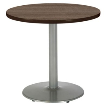 Picture of Pedestal Table with Four Navy Kool Series Chairs, Round, 36" Dia x 29h, Studio Teak, Ships in 4-6 Business Days