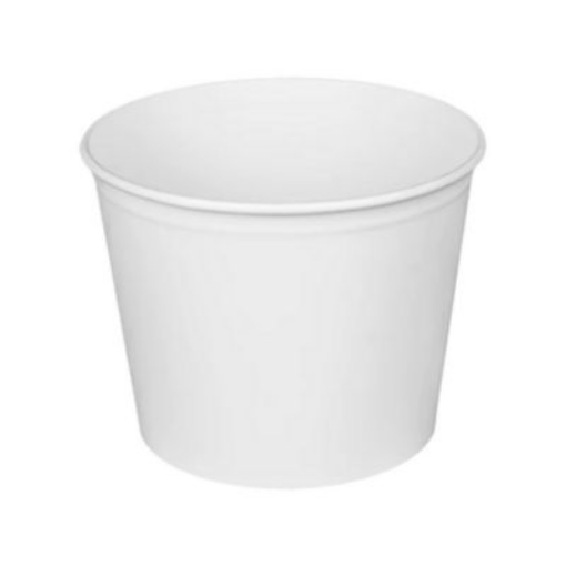 Picture of Food Bucket, 85 oz, 7.36" Dia x 6"h, White, Paper, 180/Carton