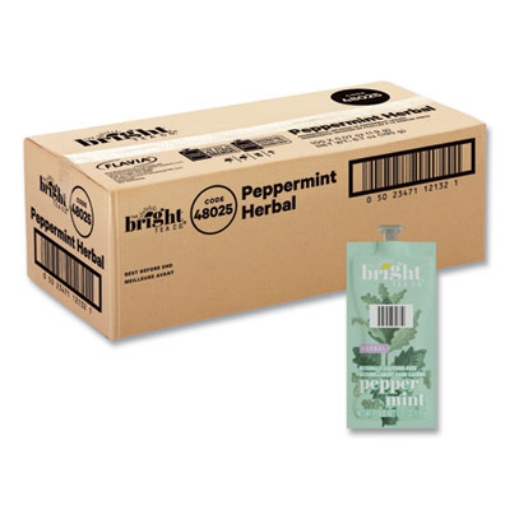 Picture of The Bright Tea Co. Peppermint Herbal Tea Freshpack, Peppermint, 0.07 oz Pouch, 100/Carton