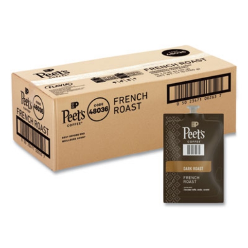 Picture of Peet's French Roast Coffee Freshpack, French Roast, 0.35 oz Pouch, 76/Carton