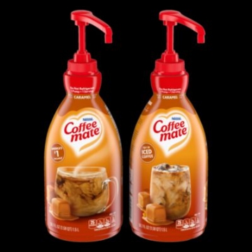 Picture of Liquid Creamer Pump Bottle, Caramel, 50.7 oz Pump Bottle, 2/Carton