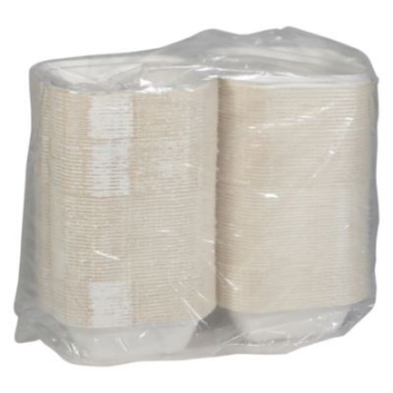 Picture of EarthChoice PFAS Free Compostable Hinged Lid Container, 6 x 6 x 3, Natural, Sugarcane, 500/Carton