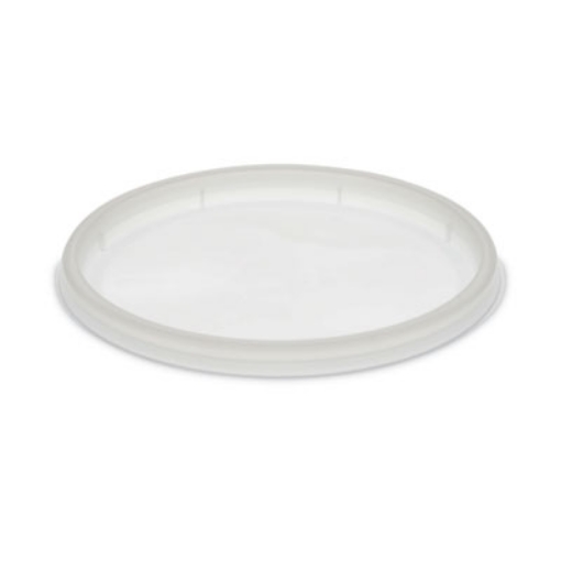 Picture of Newspring DELItainer Microwavable Container Lid, Recessed, 4.55" Diameter x 0.4" h, Translucent, Plastic, 480/Carton