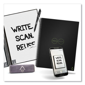 Picture of Core Smart Notebook, Wide/Legal Rule, Black Cover, (18) 8.8 x 6 Sheets