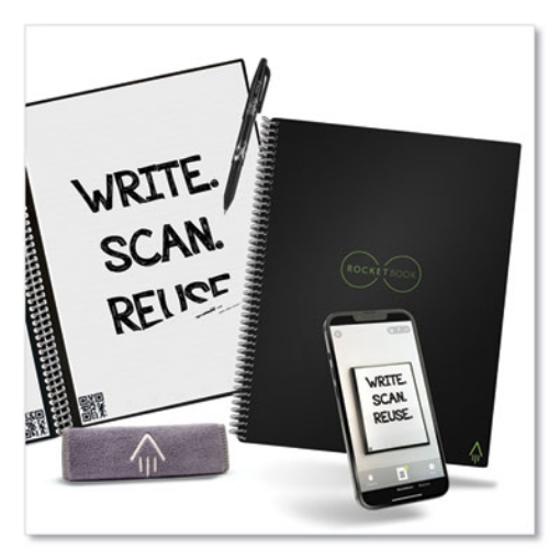 Picture of Core Smart Notebook, Wide/Legal Rule, Black Cover, (18) 8.8 x 6 Sheets