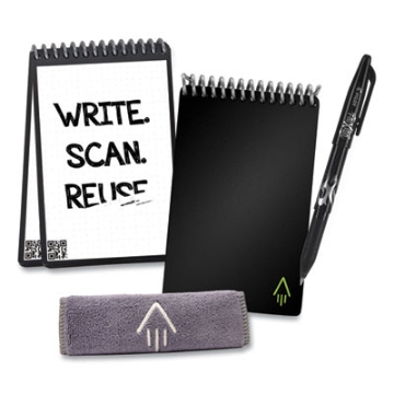 Picture of Mini Notepad, Black Cover, Dot Grid Rule, 3.5 x 5.5, Black/White, 24 Sheets